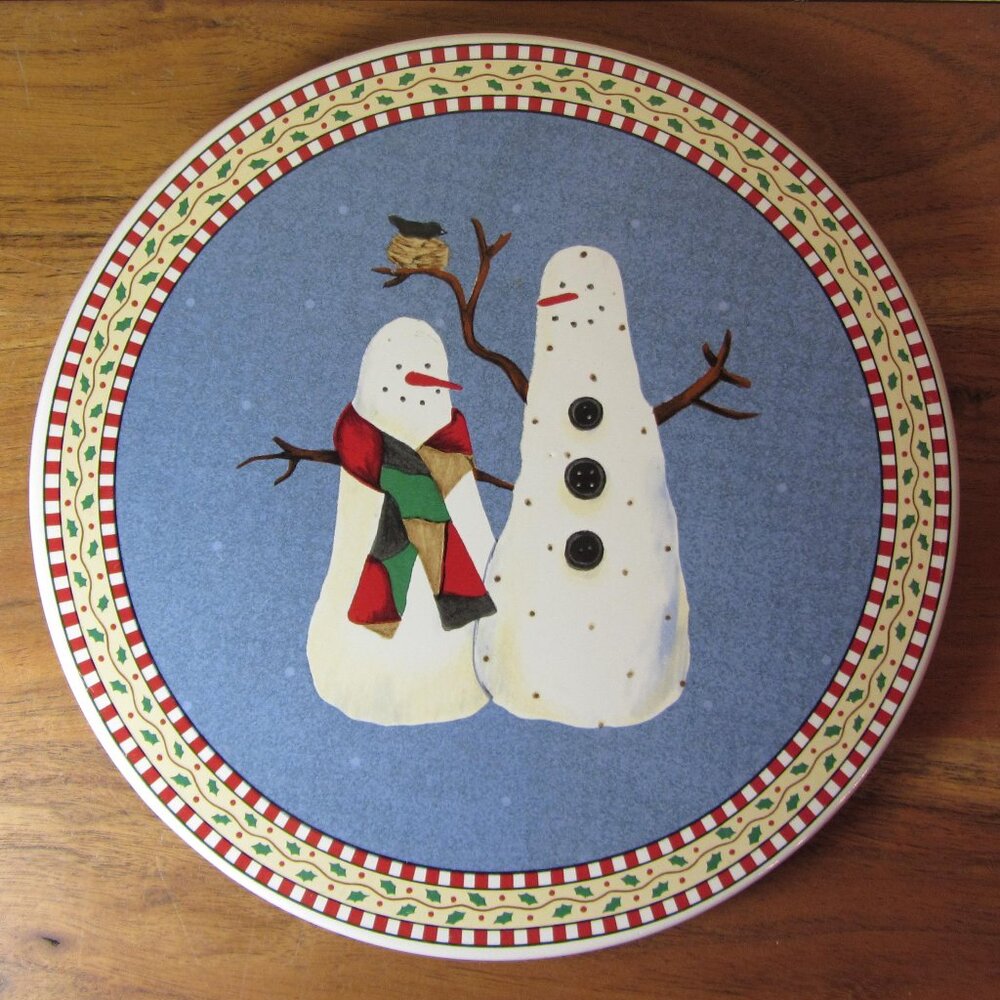 Sakura Debbie Mumm vintage sakura snowmen trivet (W1097)